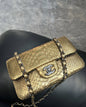 Chanel Gold Snakeskin Big Mini