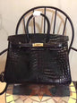 Luxury Hermes Birkin 35Cm Crocodile Leather Handbag Black Gold