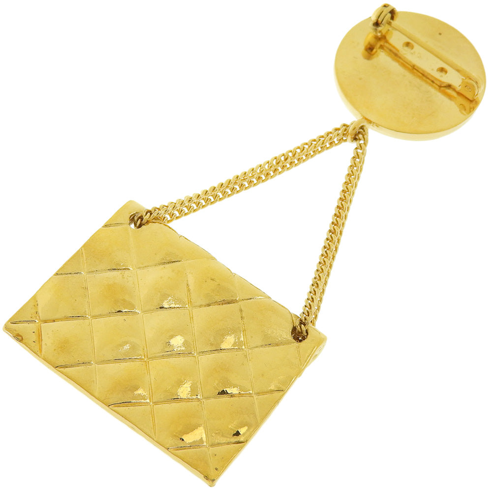 Chanel Brooch Plated Gold gold Matrasse COCO Mark Bag motif Women d