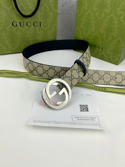 Classic Men's Belt Gold Buckle & Silver Buckle