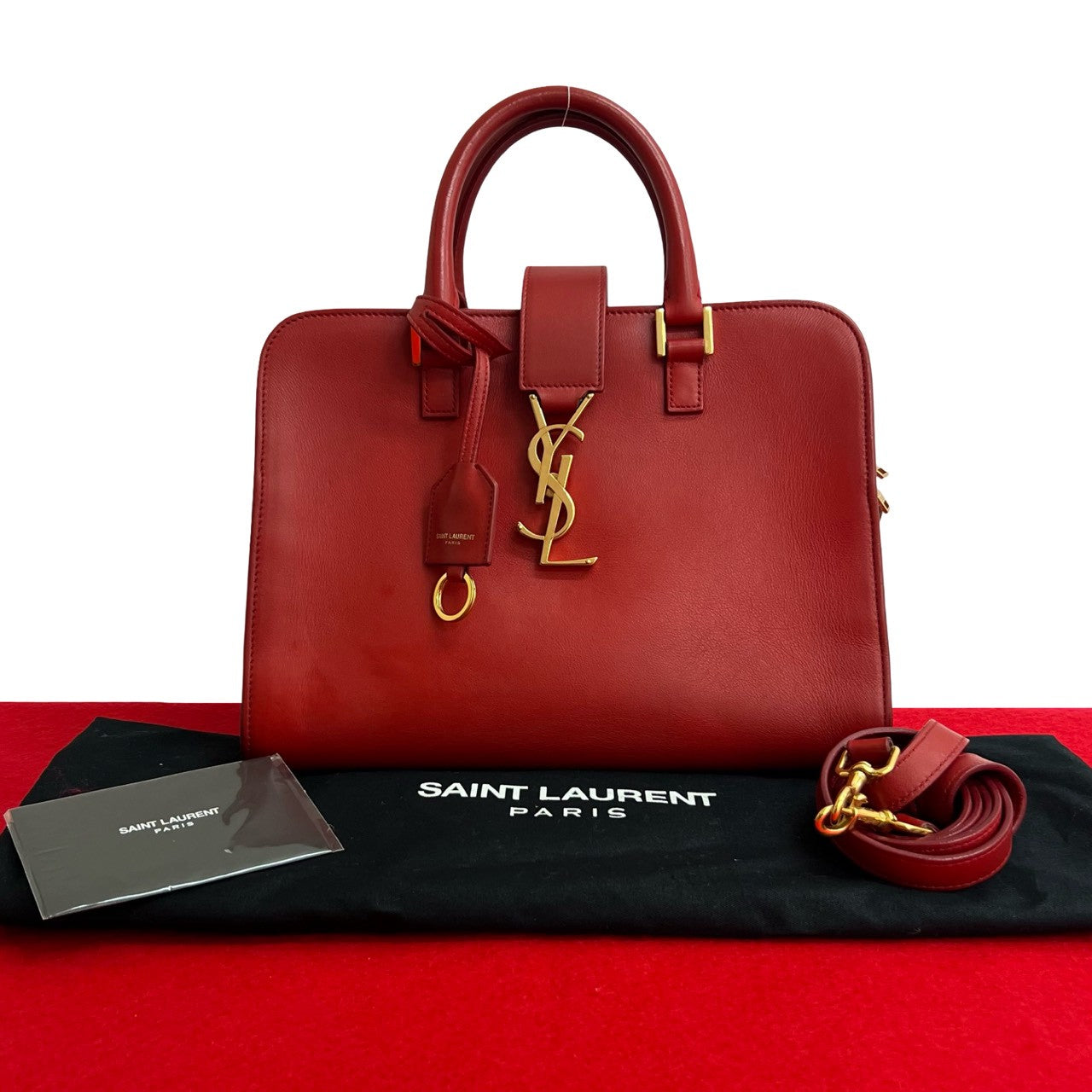 Saint Laurent Leather Red Handbag Style 15