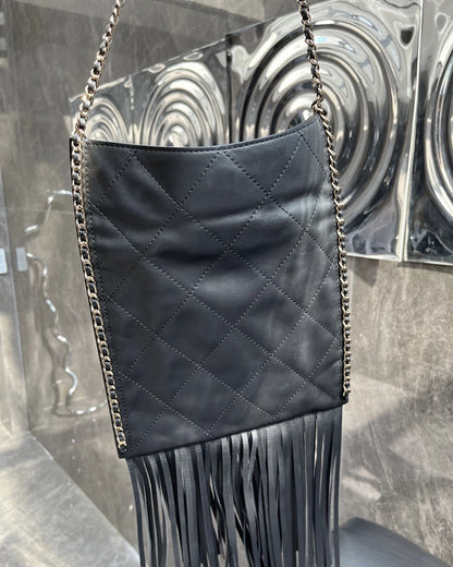Rare Chanel 22C Leather Chain Tassel Small