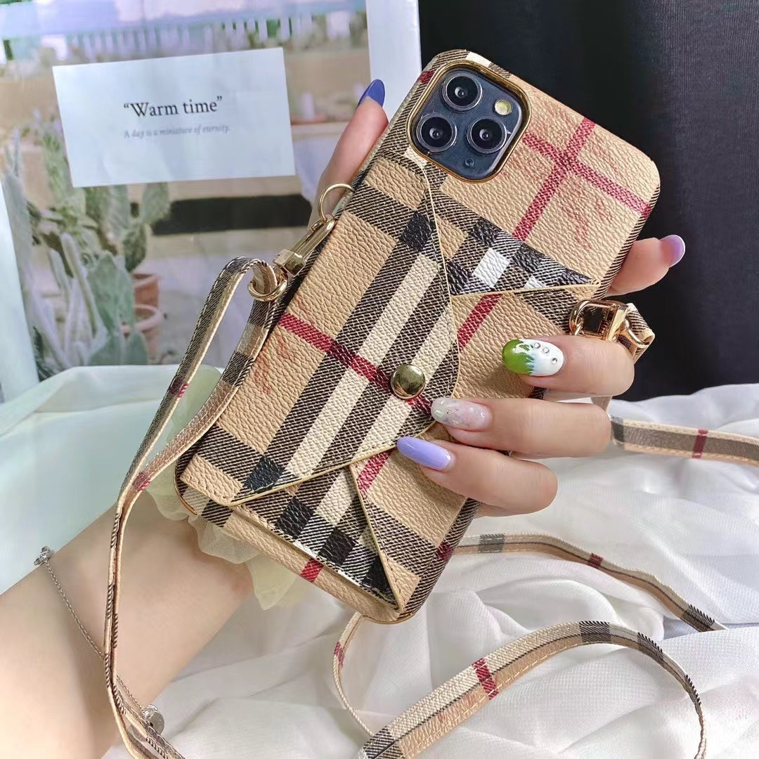 Designer Crossbody Wallet Case for iPhone 11 12 13 14 Pro Max