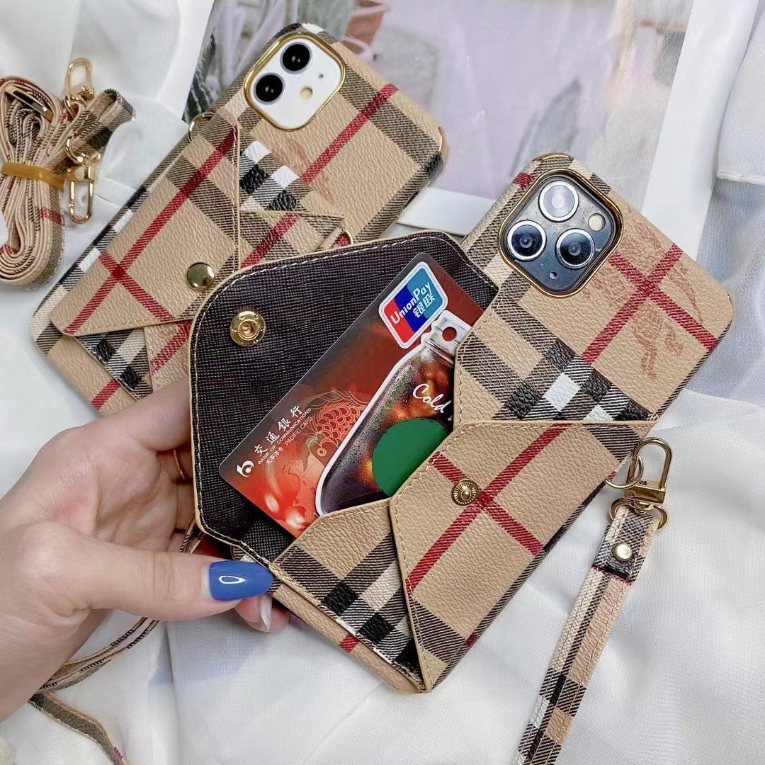 Designer Crossbody Wallet Case for iPhone 11 12 13 14 Pro Max