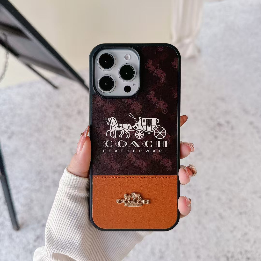 Iphone Case Coach Style For Iphone 12 13 14 15 16 Pro Max Plus / 18 Pro / 18 Pro Max