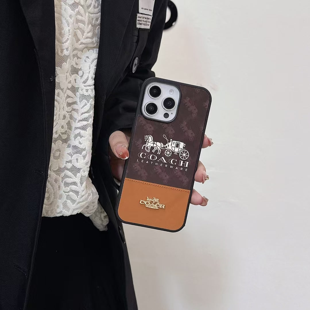 iPhone Coach Style Case for iPhone 12 13 14 15 16 Pro Max Plus
