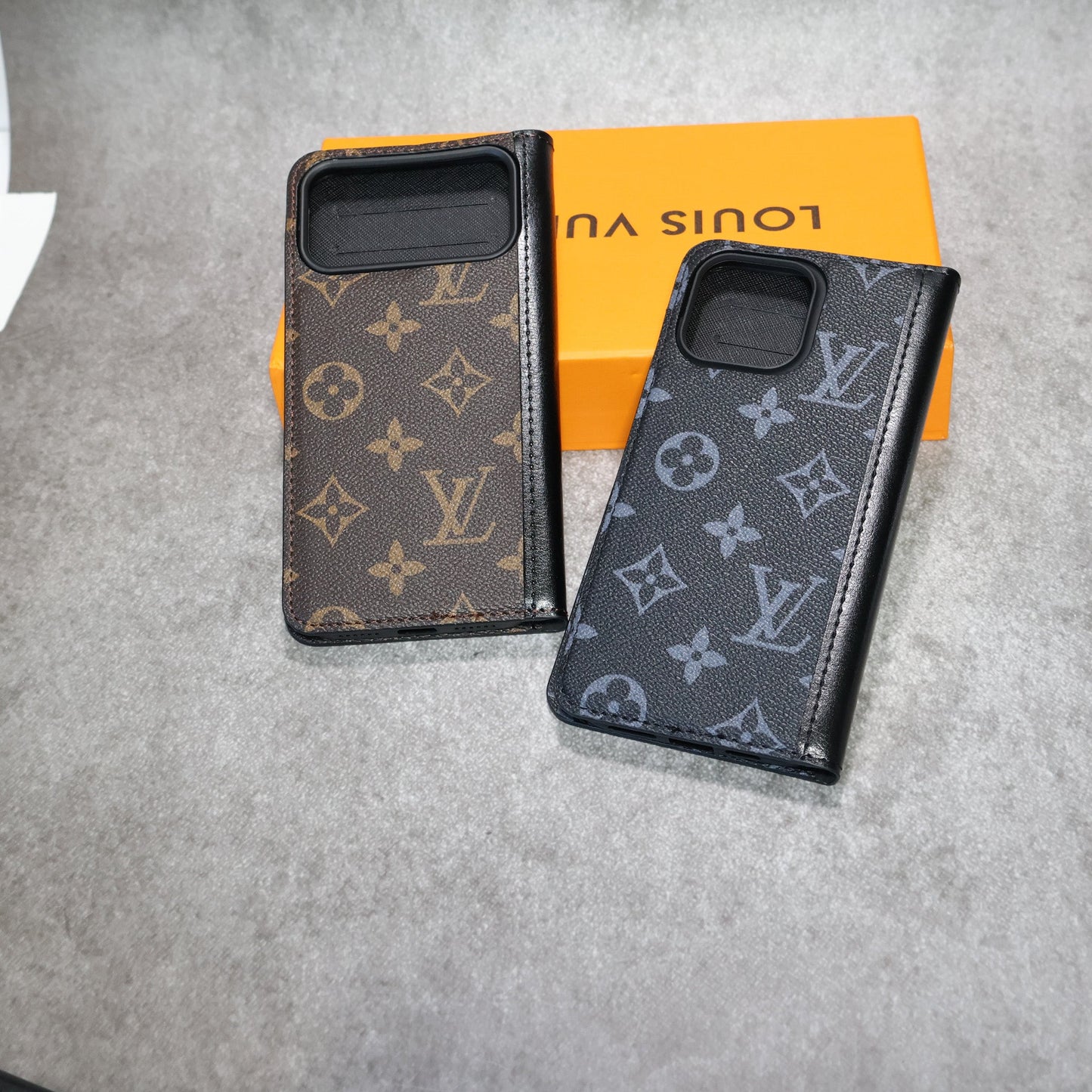 iPhone Wallet Case LV Leather for 1217 / Pro / Pro Max / Plus