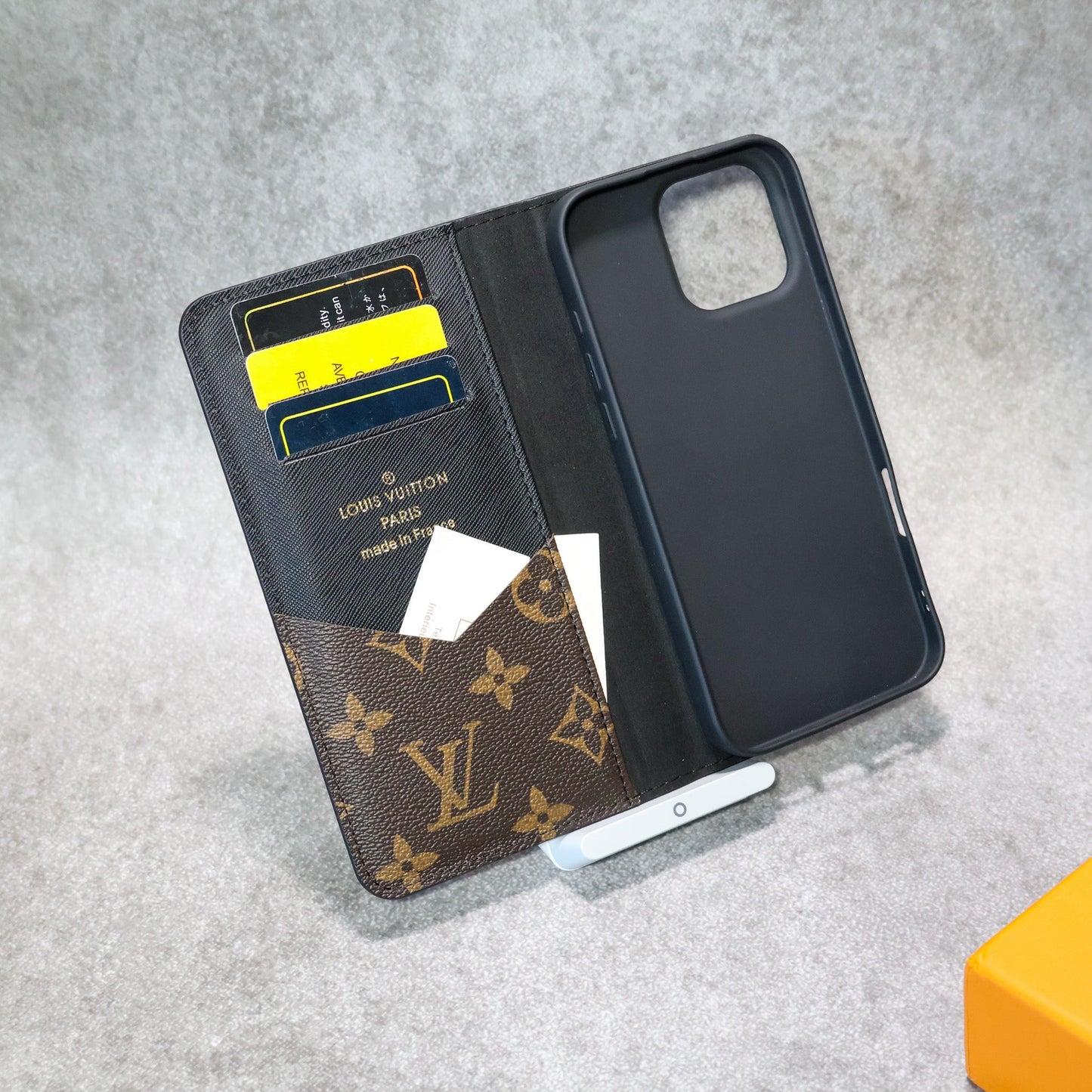 iPhone Wallet Case LV Leather for 1217 / Pro / Pro Max / Plus
