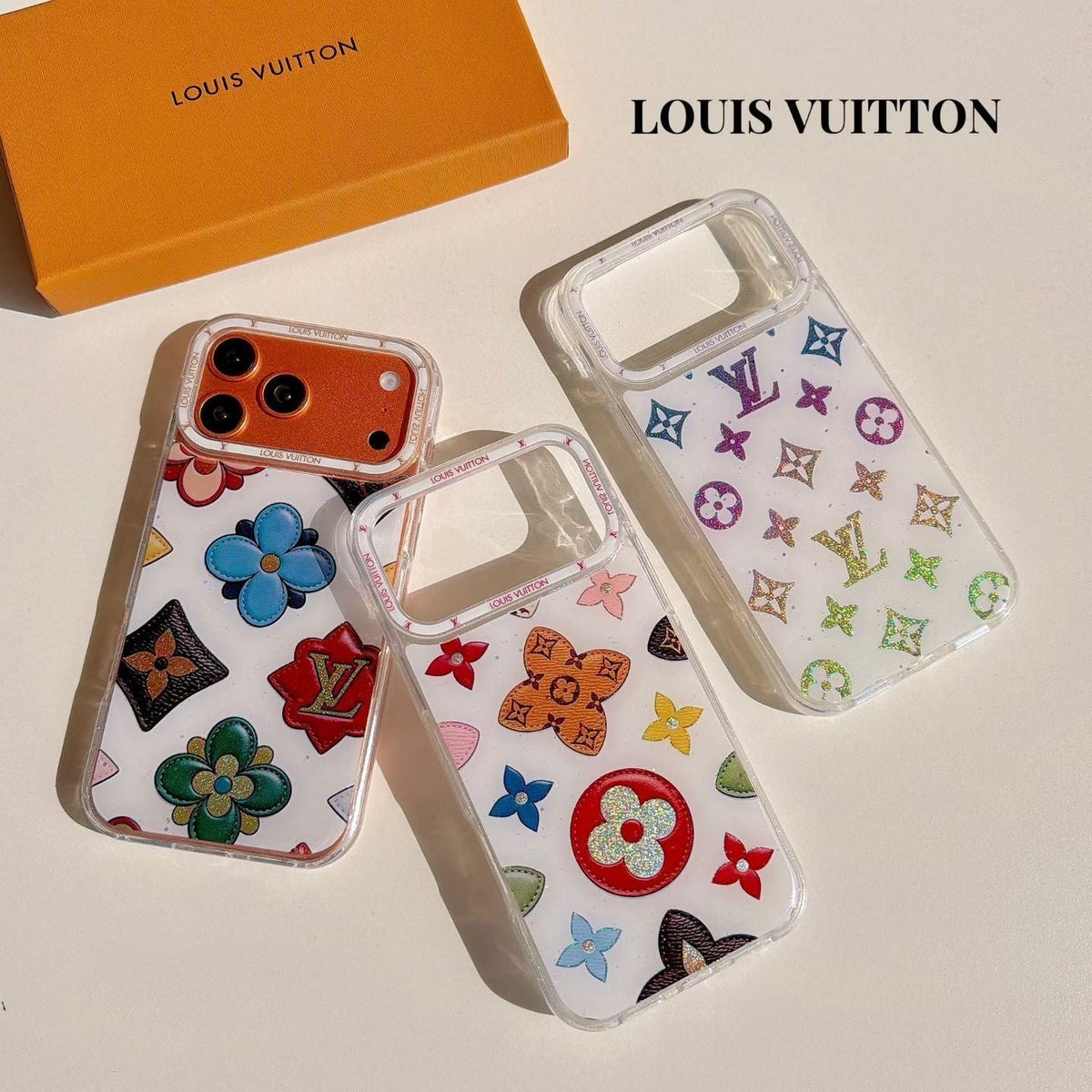 Multicolor Monogram White Lv Case Iphone 14-17 / Pro / Pro Max / 18 Pro / 18 Pro Max