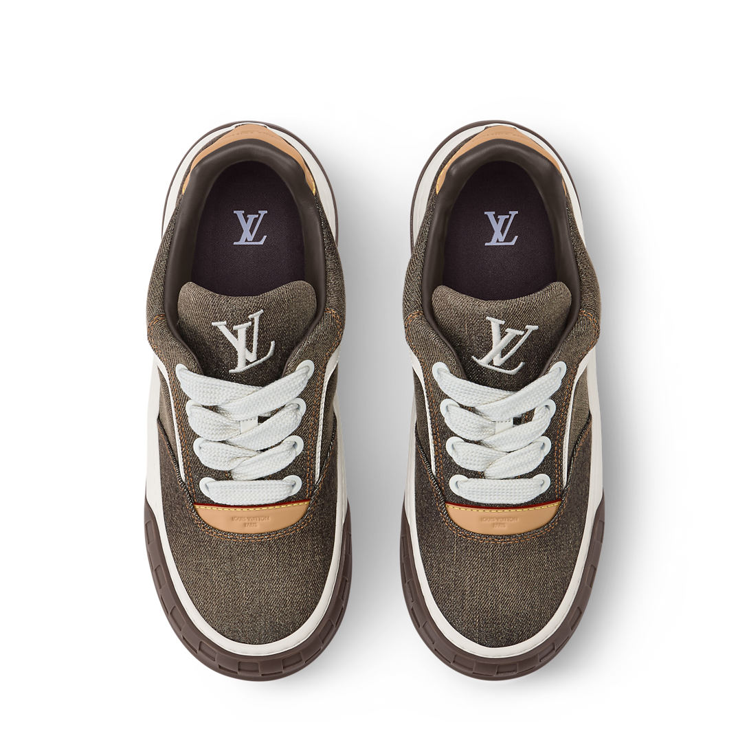 LV Tilted Sneaker Brown Denim
