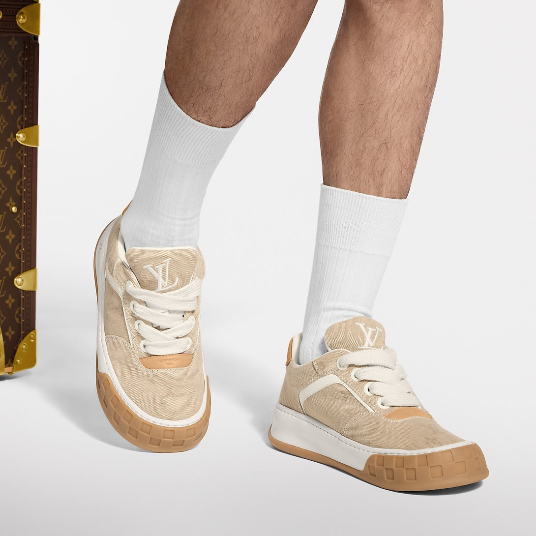 LV Tilted Sneaker Beige Denim