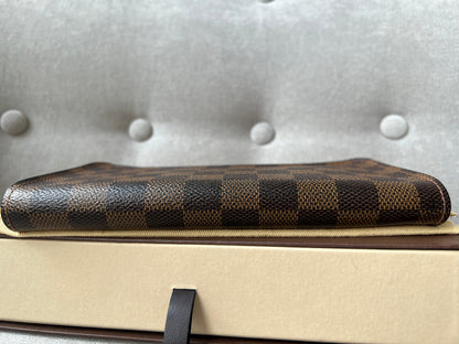 Louis Vuitton Zip Around Wallet in Damier Ebene and Brown