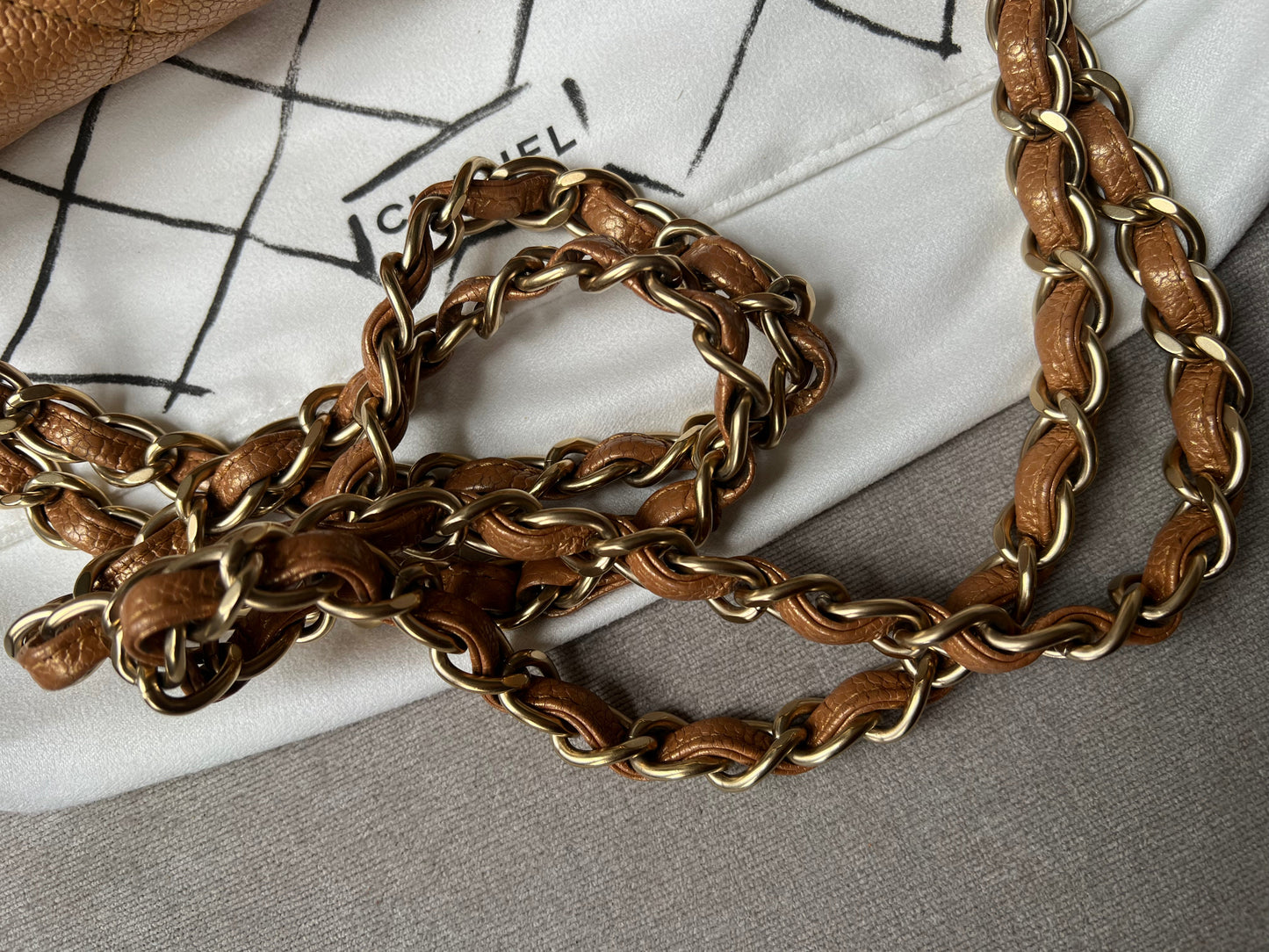 Chanel Jumbo Double Flap in Gold Caviar (RRP £9,670)
