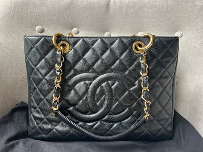 Chanel Caviar Black Gold Luxury Tote Style
