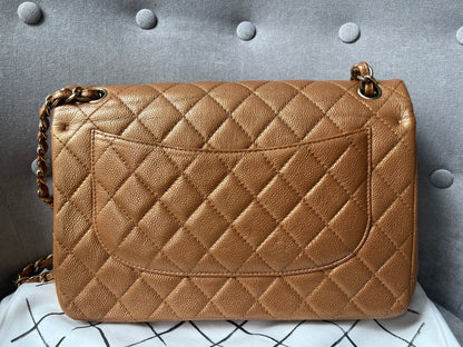 Chanel Jumbo Double Flap in Gold Caviar (RRP £9,670)