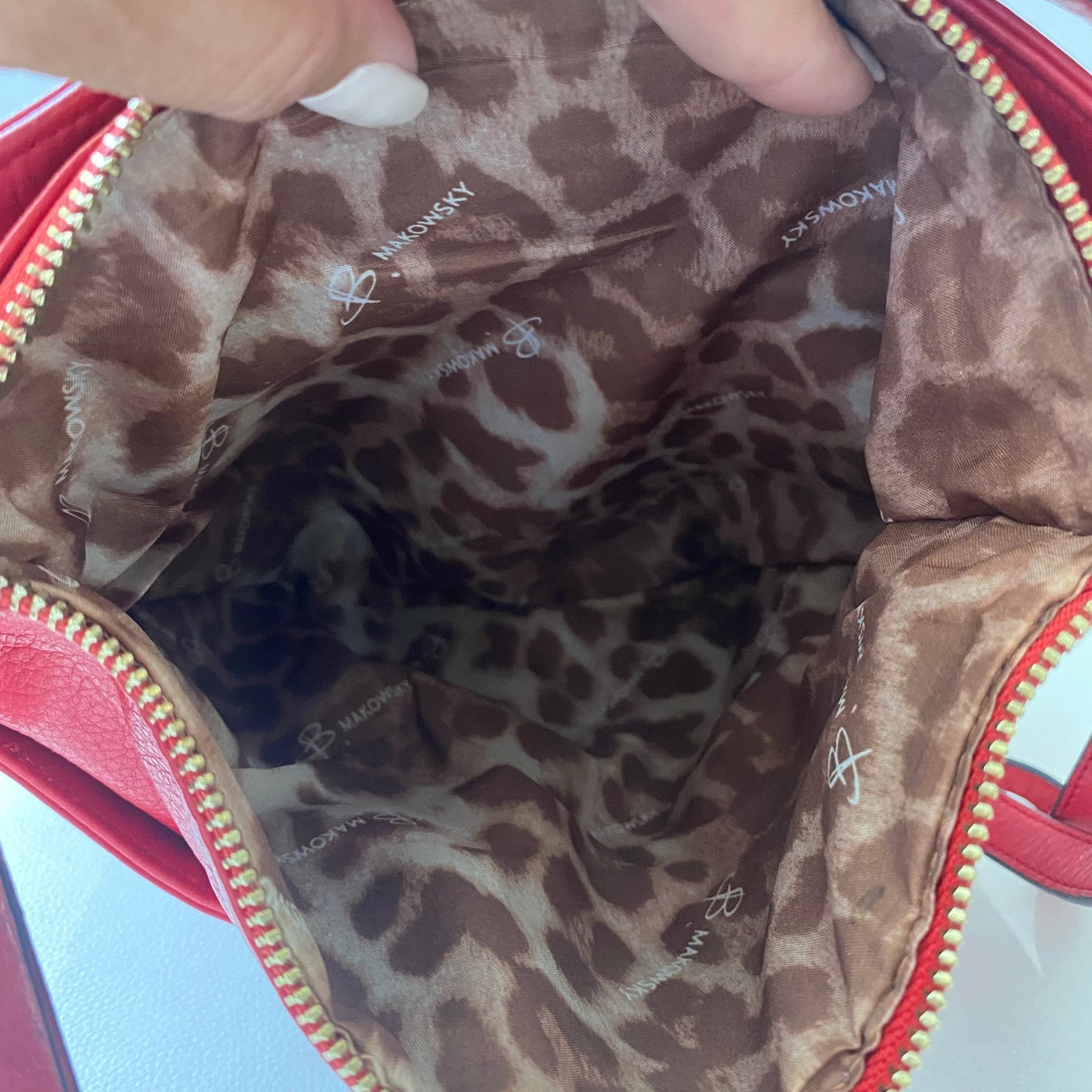 B.MAKOWSKY Leather Crossbody Bag Red