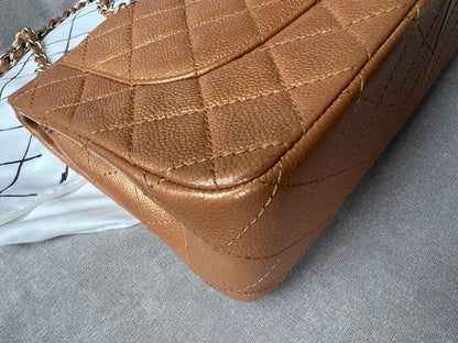 Chanel Jumbo Double Flap in Gold Caviar (RRP £9,670)
