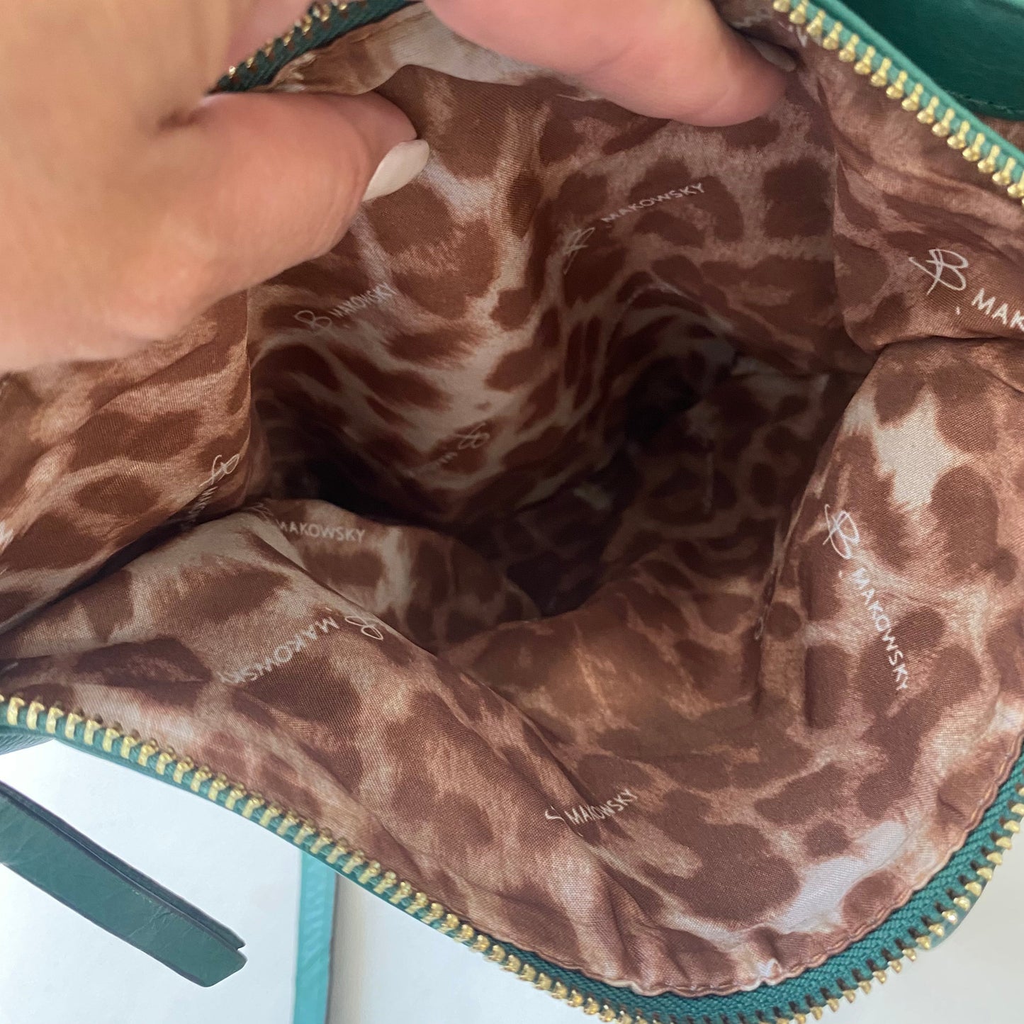 B. MAKOWSKY Leather Crossbody Bag Green