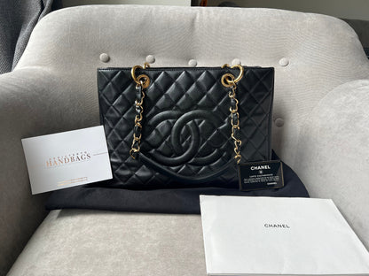 Chanel Caviar Black Gold Luxury Tote Style