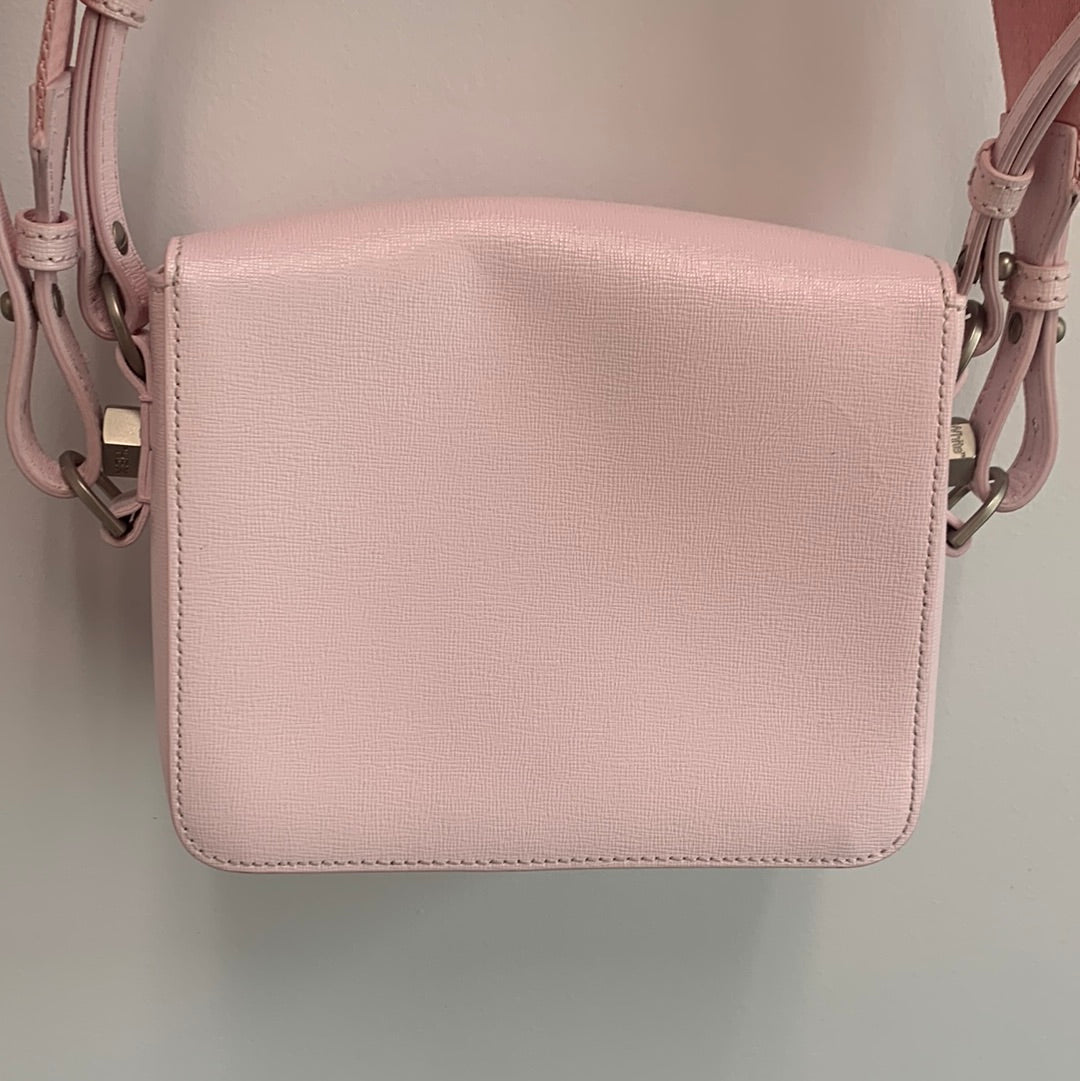 Off-white mini flap clip crossbody bag