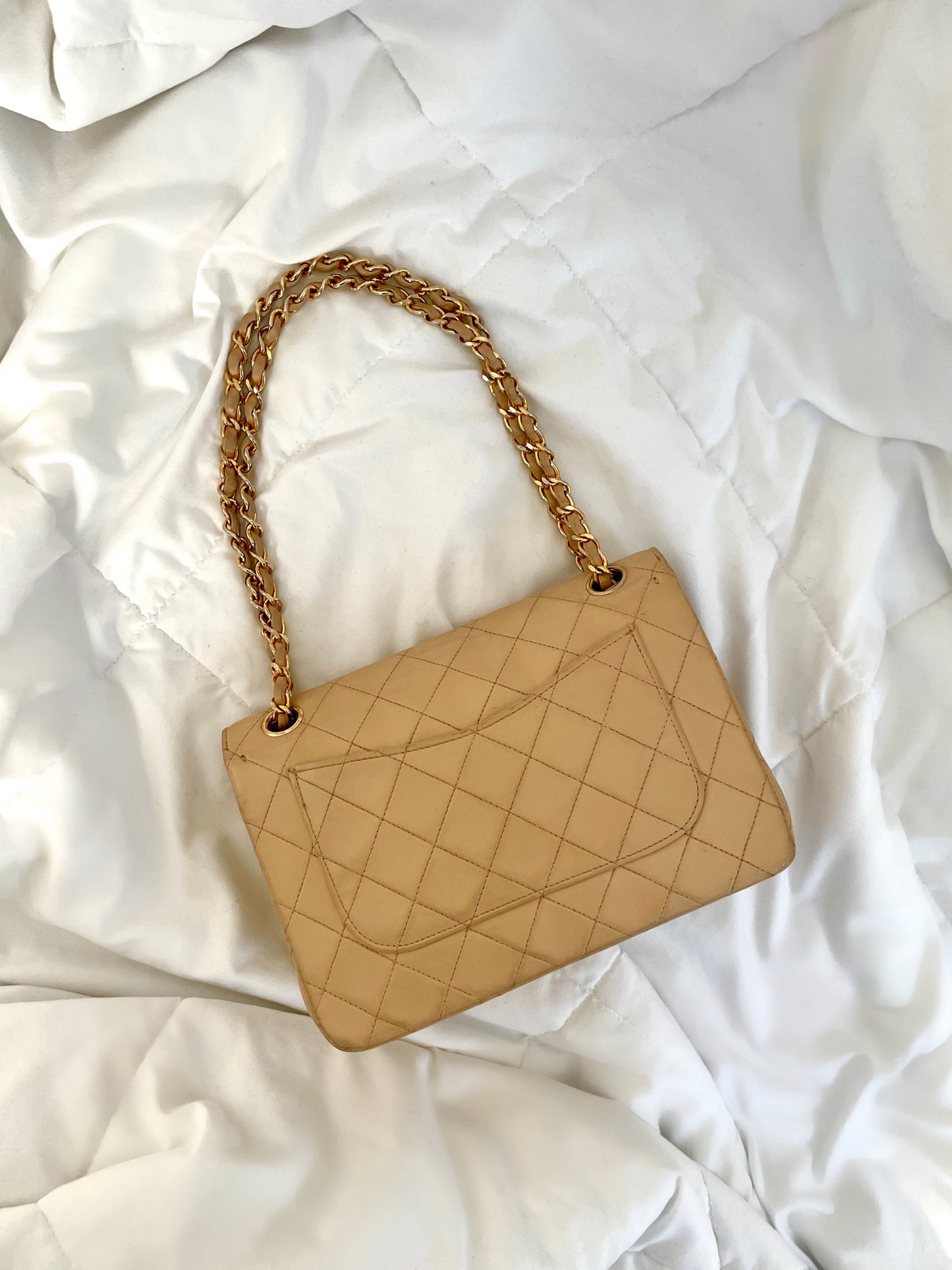 Chanel Flap Beige Shoulder Bag
