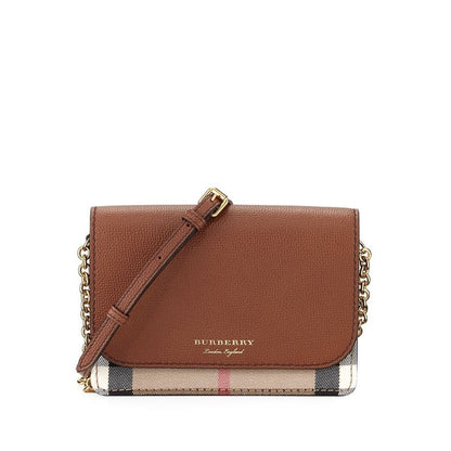 Hampshire House Check & Leather Crossbody Brown