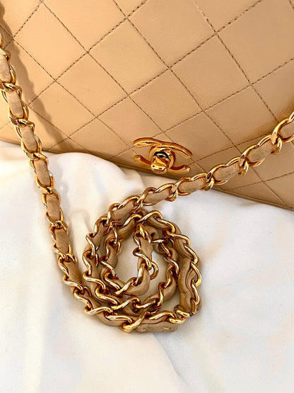 Chanel Flap Beige Shoulder Bag