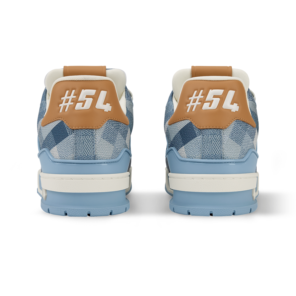 LV Trainer Sneaker Grained Calf Leather Blue