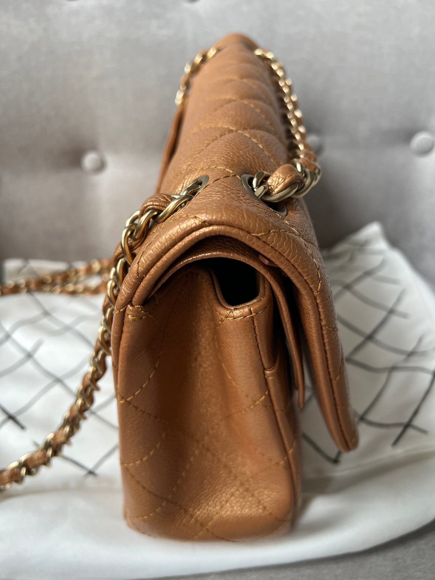 Chanel Jumbo Double Flap in Gold Caviar (RRP £9,670)