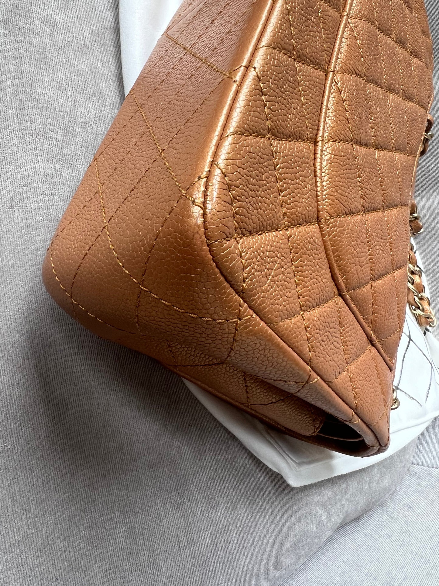 Chanel Jumbo Double Flap in Gold Caviar (RRP £9,670)