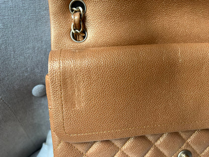 Chanel Jumbo Double Flap in Gold Caviar (RRP £9,670)