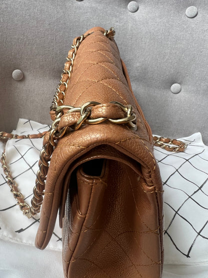 Chanel Jumbo Double Flap in Gold Caviar (RRP £9,670)