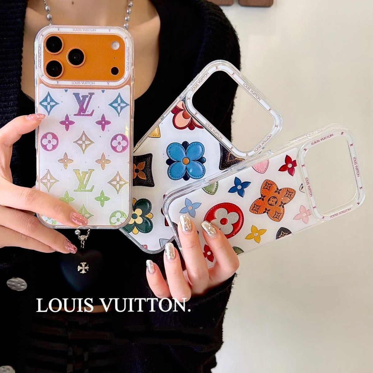 Multicolor Monogram White Lv Case Iphone 14-17 / Pro / Pro Max / 18 Pro / 18 Pro Max