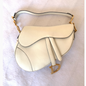 Dior Saddle White Medium Leather Handbag like new