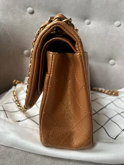 Chanel Jumbo Double Flap in Gold Caviar (RRP £9,670)