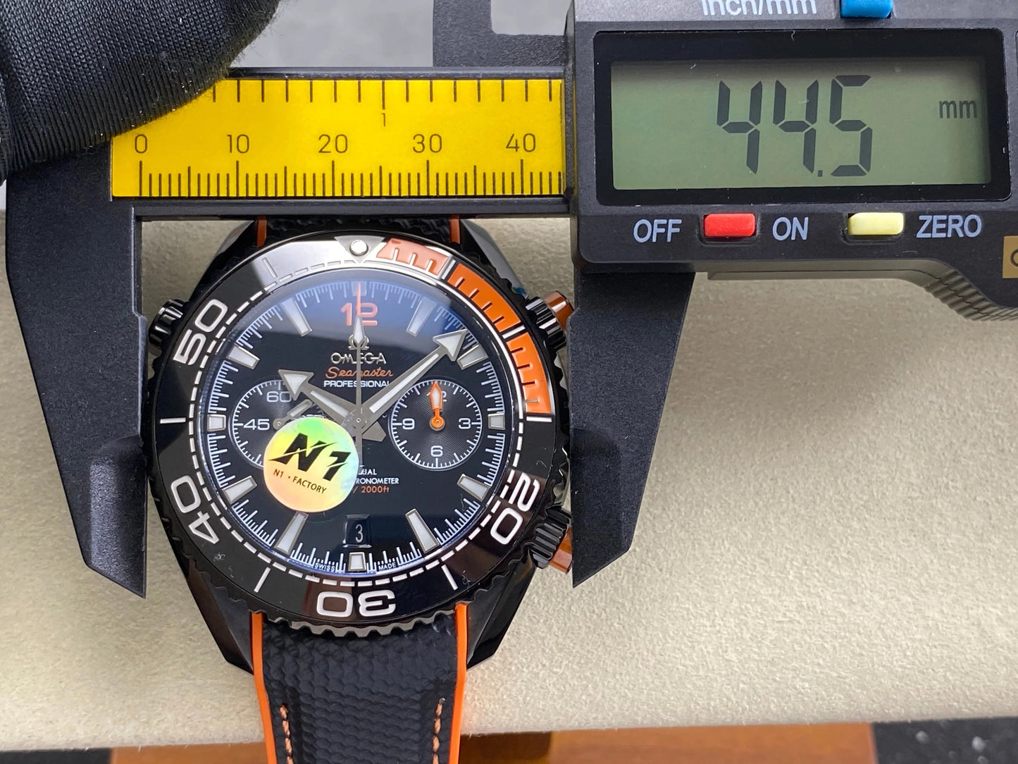 Omega Seamaster 46mm Black Dial Black Orange Rubber Strap