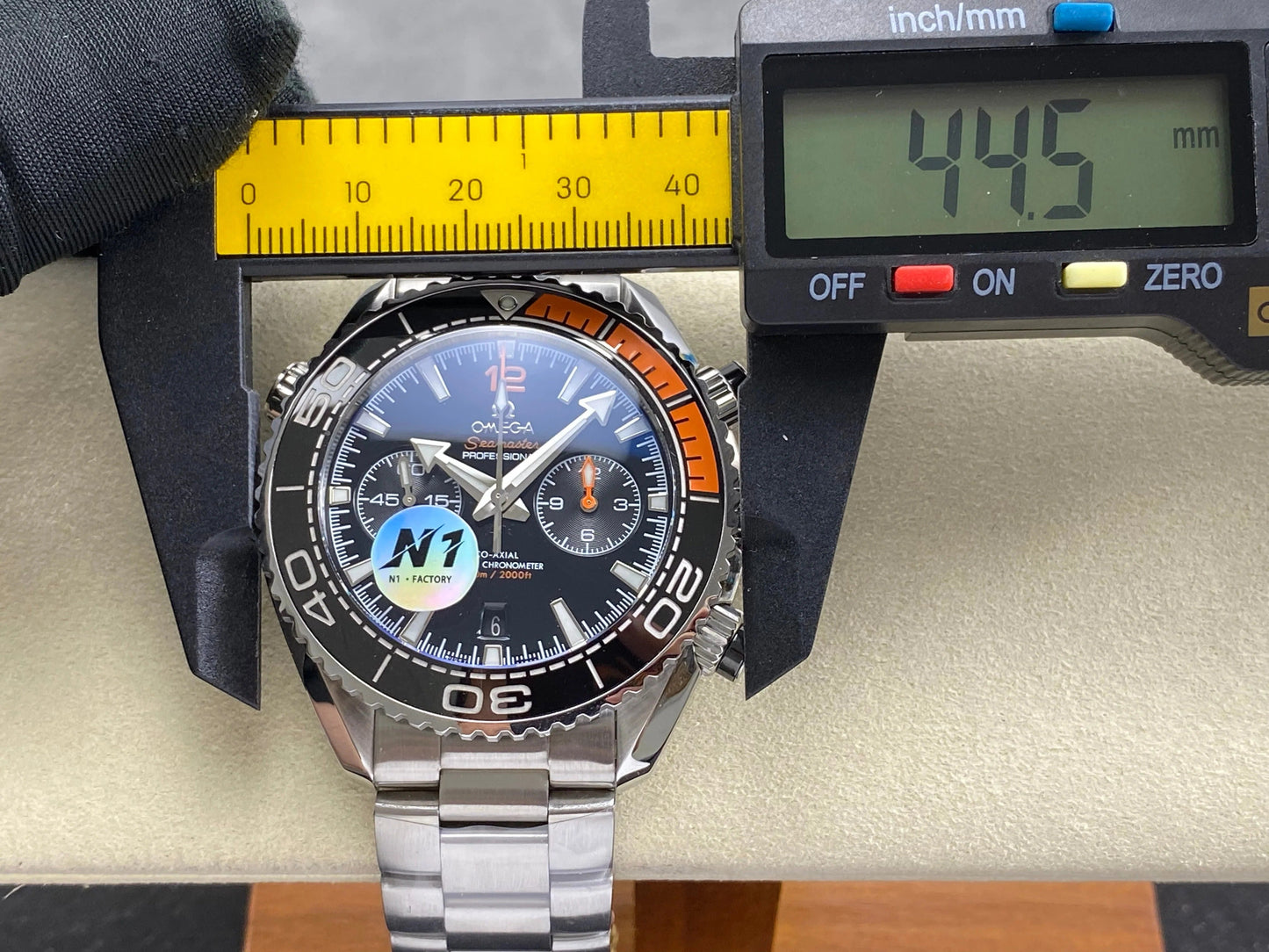 Omega Seamaster 46mm Black Dial Black Orange Bezel Steel