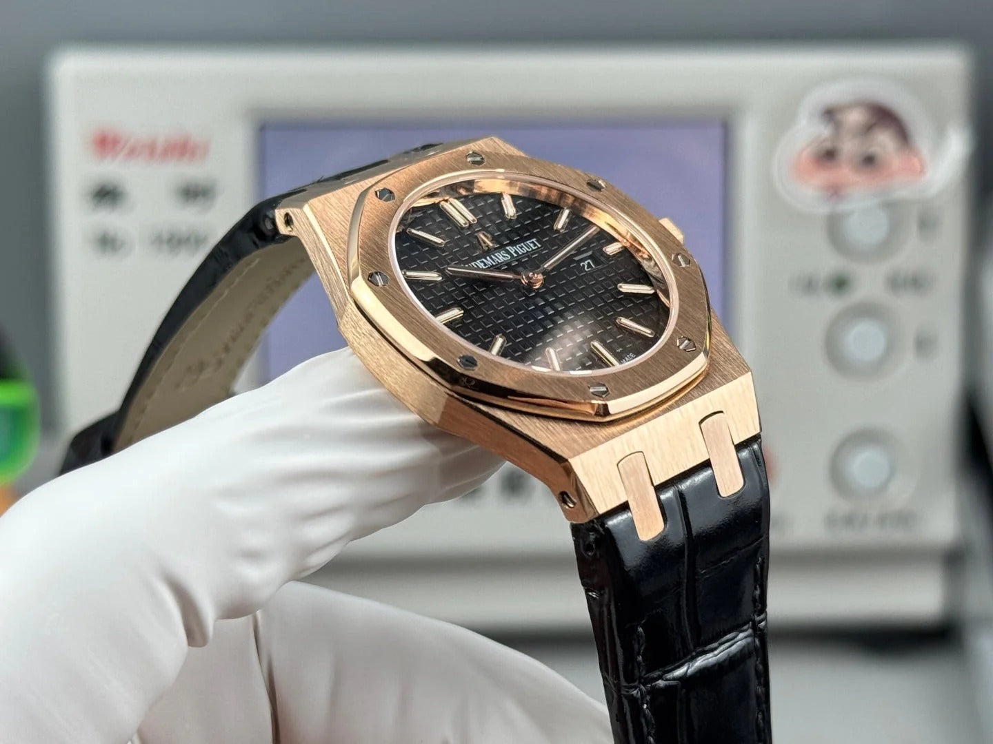 Audemars Piguet Royal 33mm Black Dial Black Crocodile Leather