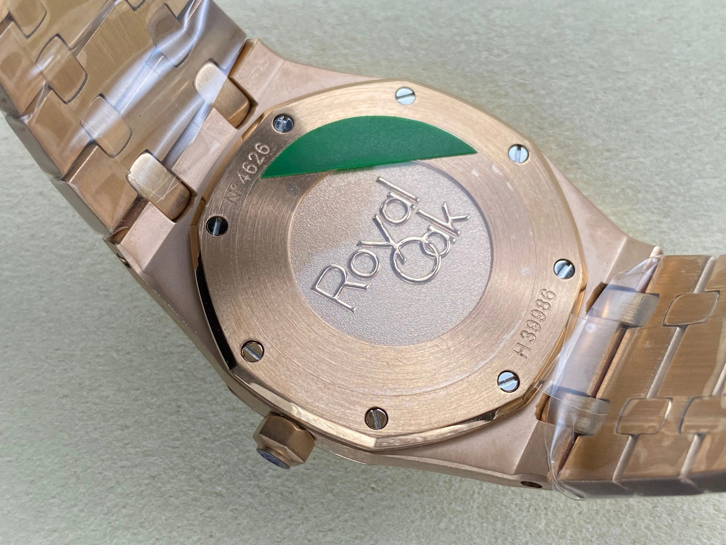 Audemars Piguet Royal Oak 33mm Pink Gold Case Brown Dial Diamond Bezel