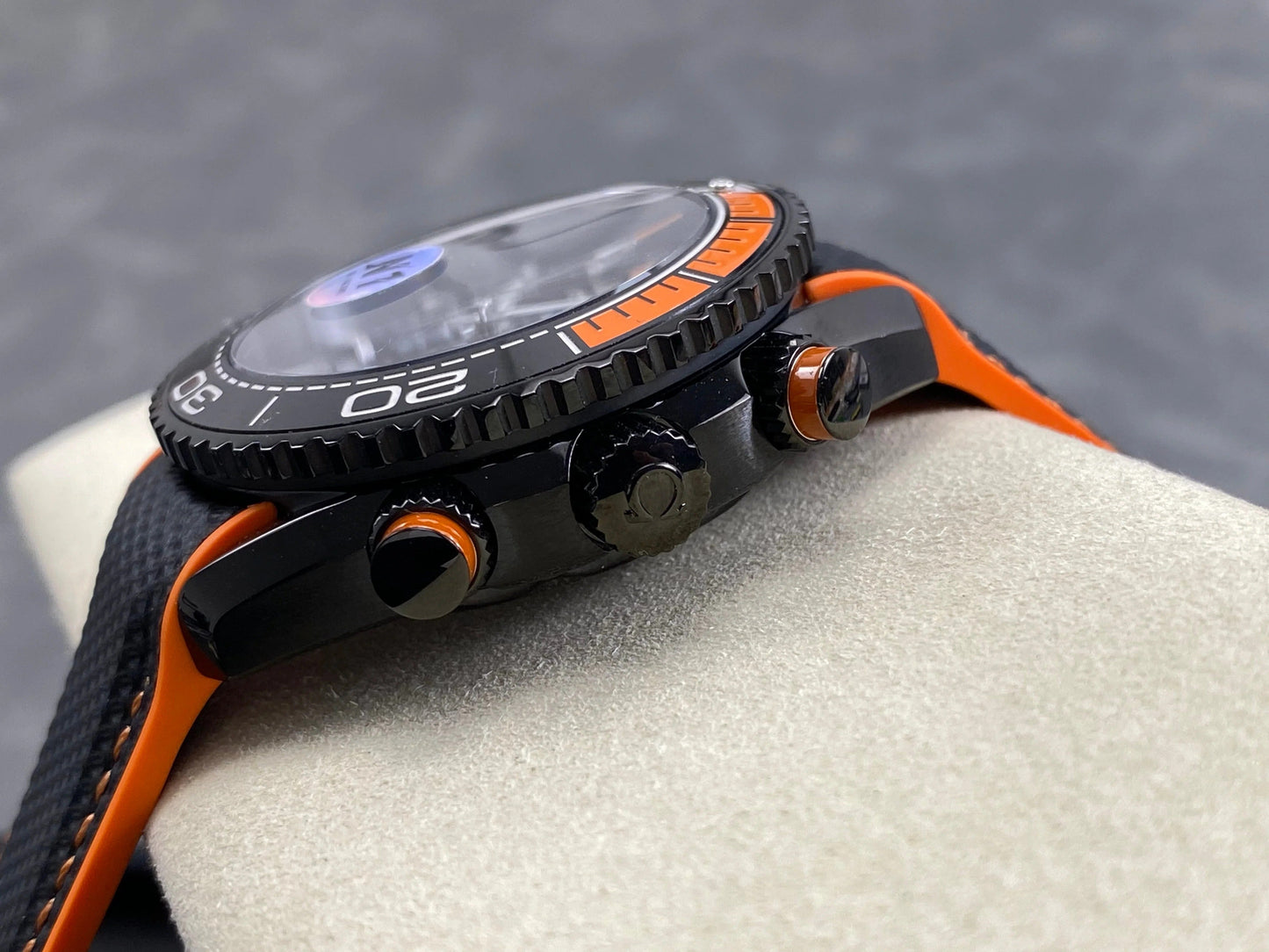 Omega Seamaster 46mm Black Dial Black Orange Rubber Strap