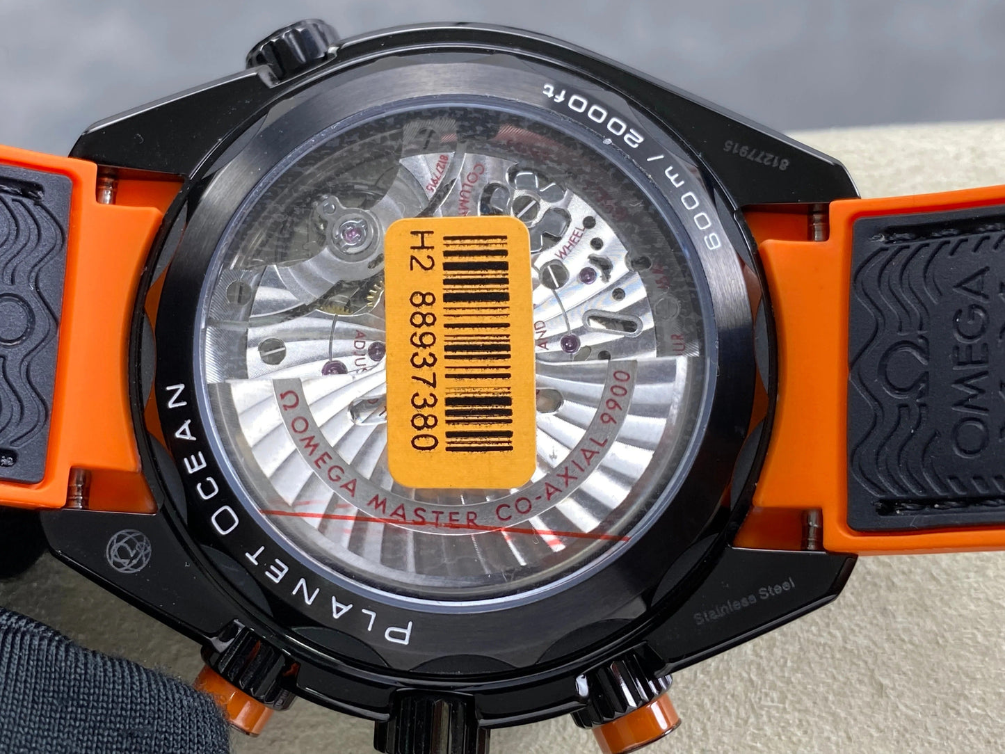 Omega Seamaster 46mm Black Dial Black Orange Rubber Strap