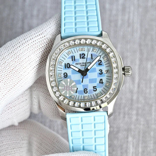 Patek Aquanaut 35.6mm Blue Dial Blue Strap Watch