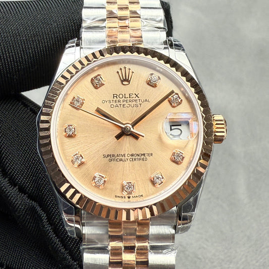 ROLEX Datejust 31mm Silver Pink Gold