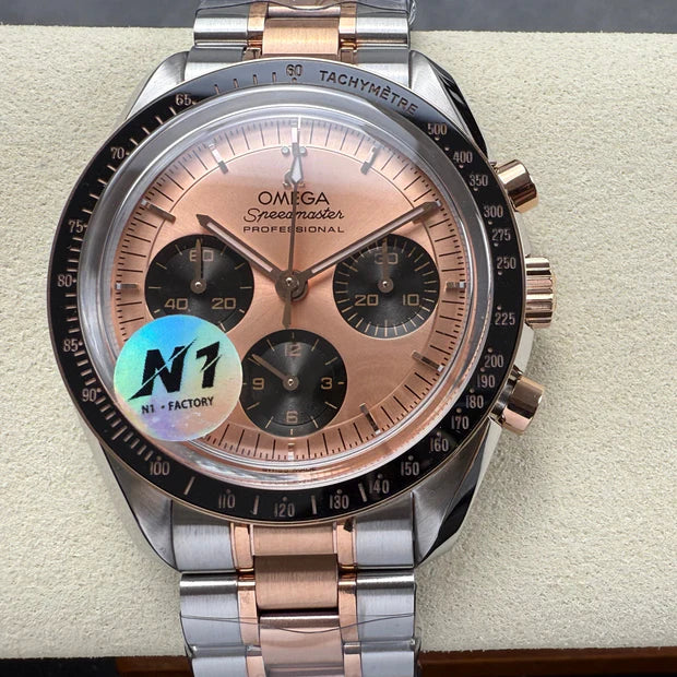 Omega Speedmaster Professional Moonwatch 42mm Rose Gold Steel Strap