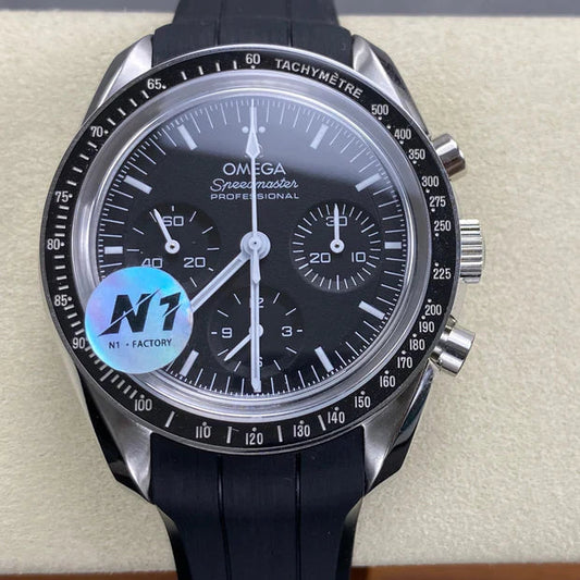 Omega Speedmaster Professional Moonwatch 42mm Black Dial Black Rubber Strap