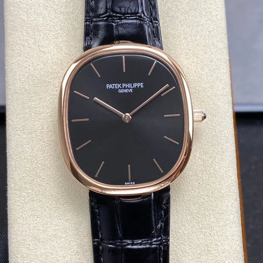 Patek Philippe Golden Ellipse 40mm Black Dial Rose Gold Case