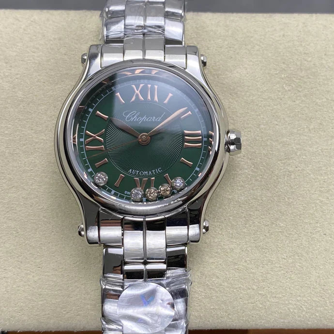 Chopard Happy Sport 30mm Green Diamond Dial Steel