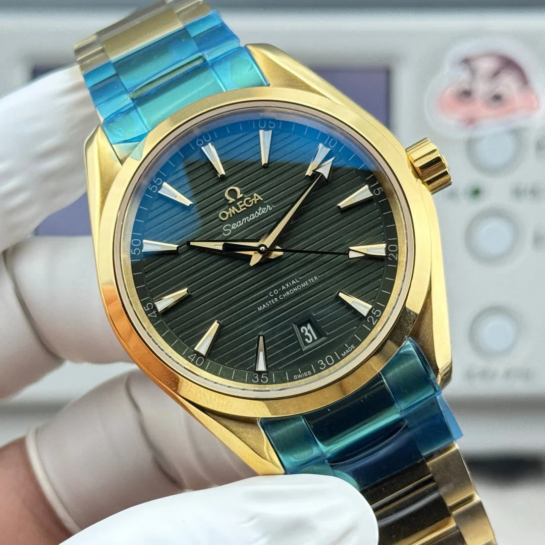 Omega Seamaster Aqua Terra 150m Co-Axial Master Green Dial Yellow Gold 41mm