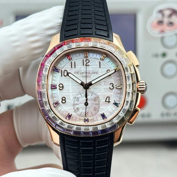 Patek Philippe Aquanaut Luce “Rainbow” Chronograph 40mm Black Rubber Strap