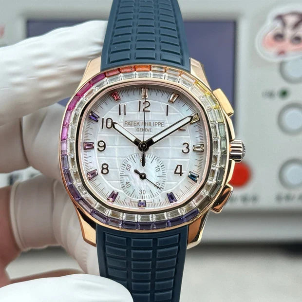 Patek Philippe Aquanaut Luce “Rainbow” Chronograph 40mm Blue Rubber Strap